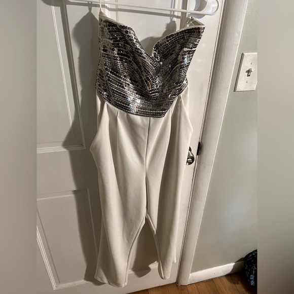 Express Pants - Sequin and white jumpsuit